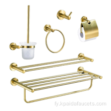 Fabriek oanbean betroubere gouden badkeameraccessoires Sets